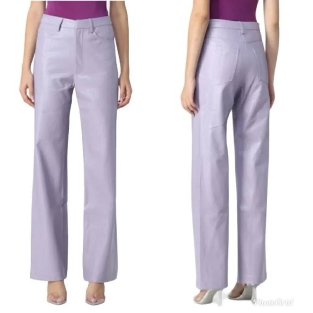 REVOLVE Rotate Birger Christensen Rotie Lilac Faux Leather Trousers